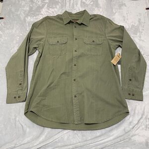 Northwest Territory Shirt Mens Big&Tall XLT Green Flap Pockets Outdoors Workwear
